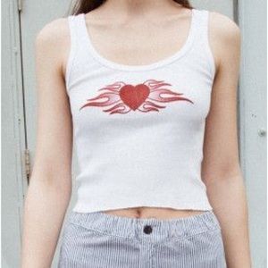 SOLD Brandy Melville flaming heart tank